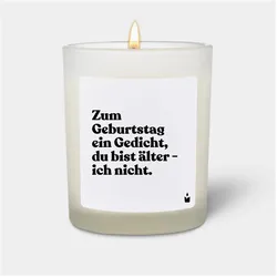 Chatty Candles, Duftkerzen, Duftkerze Woody Zum Geburtstag ein Gedicht, du bist älter - ich nicht.