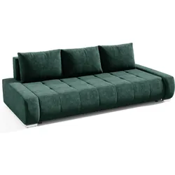 SCHLAFSOFA Draco 3-Sitzer, mit Bettkasten, Dunkelgrün