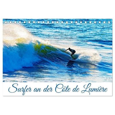 Surfer an der Côte de Lumière (Tischkalender 2027 DIN A5 quer), CALVENDO Monatskalender