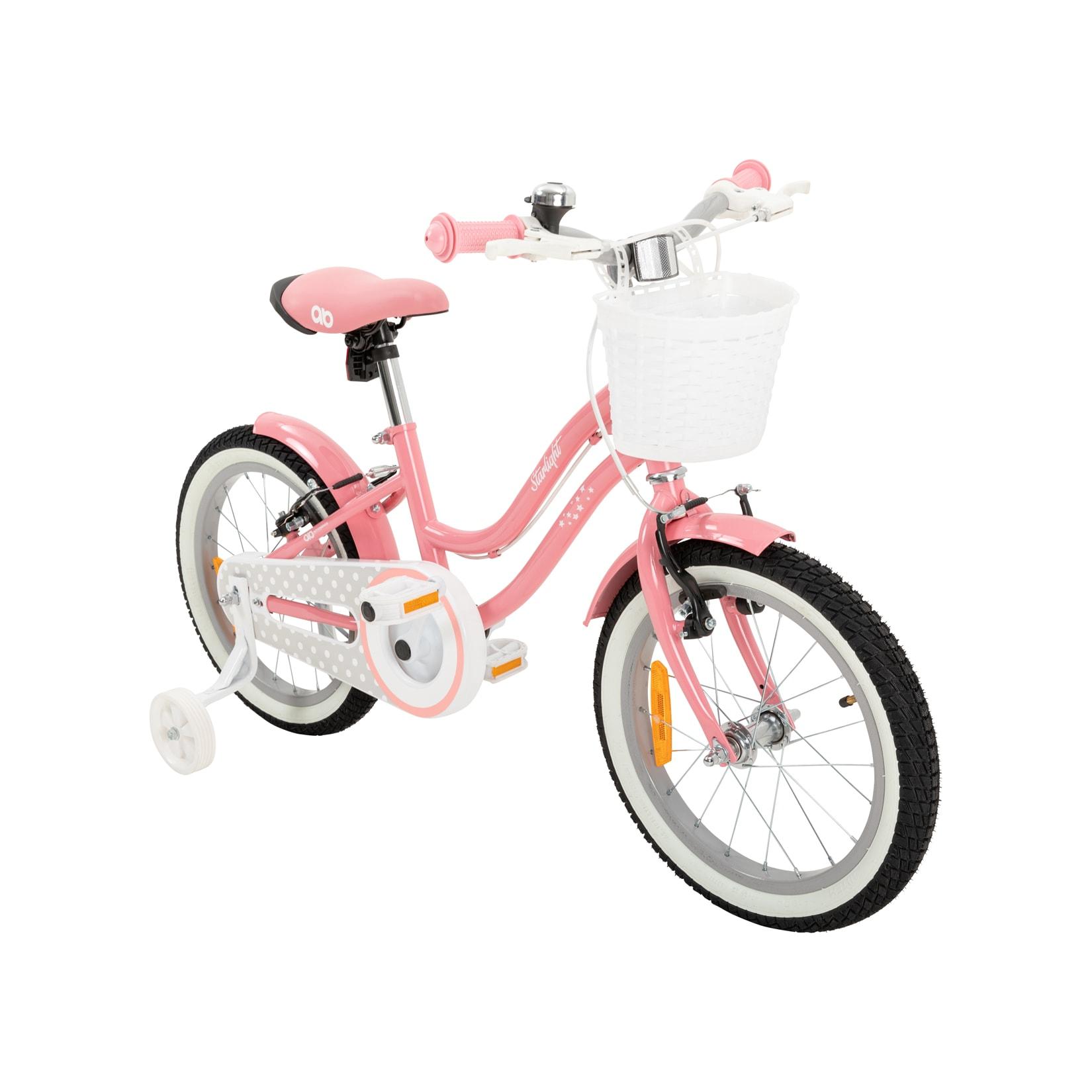 Actionbikes Kinderfahrrad Starlight 16 Zoll, Rosa, Stützräder, Fahrradkorb, Klingel, Kettenschutz (Classic)