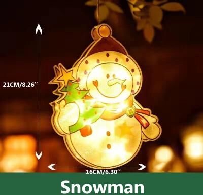 Inspire Select LED Christmas Window Hanging Suction Light Festive Decorative Lamp For Home & Shop Display snowman