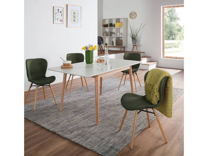 Table 160 x 90cm Blanc/Beige/Blanc