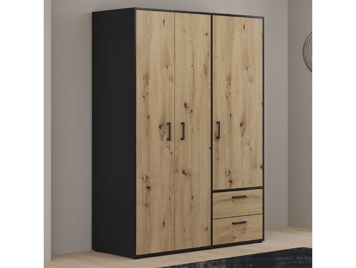 home24 Draaideurkast 144cm bruin/zwart
