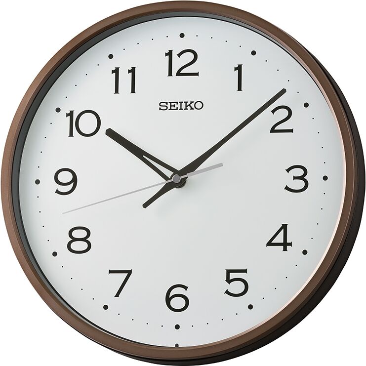 Wanduhr SEIKO, braun, Wanduhren, Ø 30cm, Wanduhr, Quarzuhr, Wohnzimmer, Küche, Esszimmer, Büro, Flur