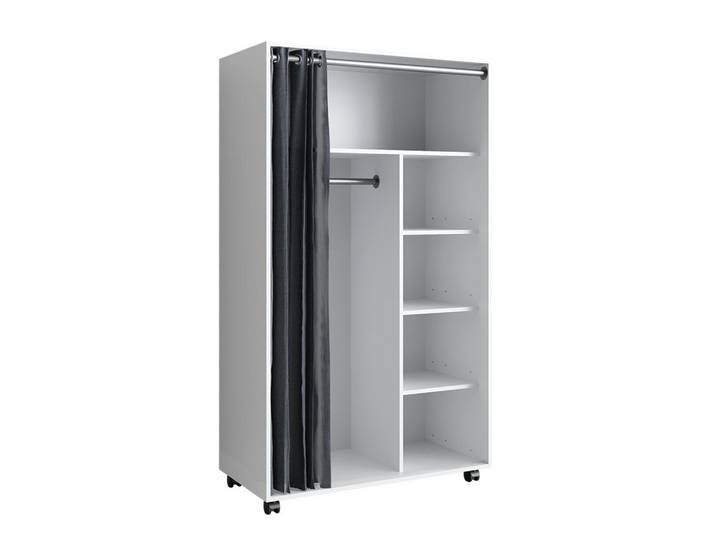 Vicco Kleiderschrank Doros Weiß 100 x 168 cm, Rechteckig, 100x168x50 cm, Schlafzimmer, Kleiderschränke