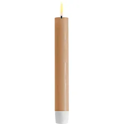 Deluxe Homeart LED 2er Set Stabkerze Real Flame, 15 cm, Ø 2,2 cm, 2er Set, karamell