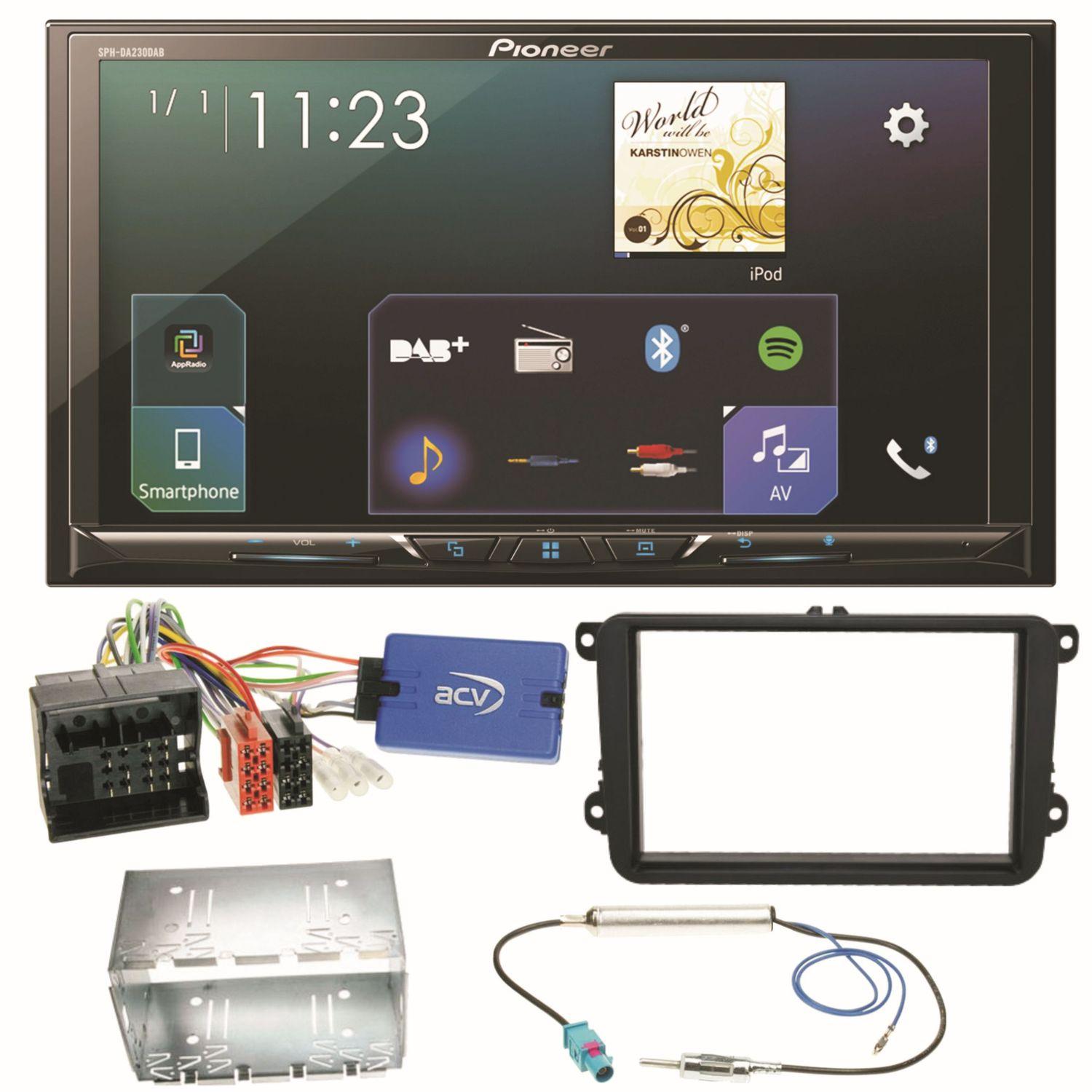 Pioneer SPH-DA230DAB Bluetooth Autoradio Einbauset für Seat Alhambra Altea XL Leon