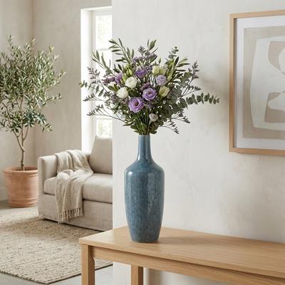 Sagebrook Home Bucelas Portugal Vase, Teal Blue, Contemporary