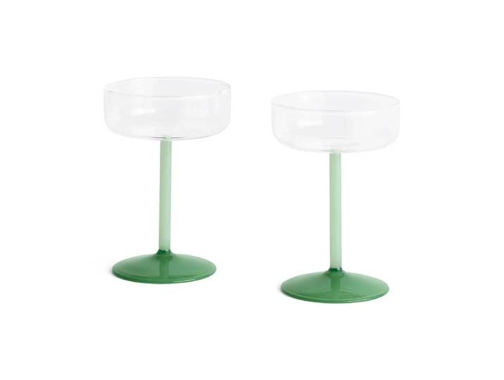 HAY - Tint Cocktailschale, klar / jade light green / jade dark green (2er-Set)