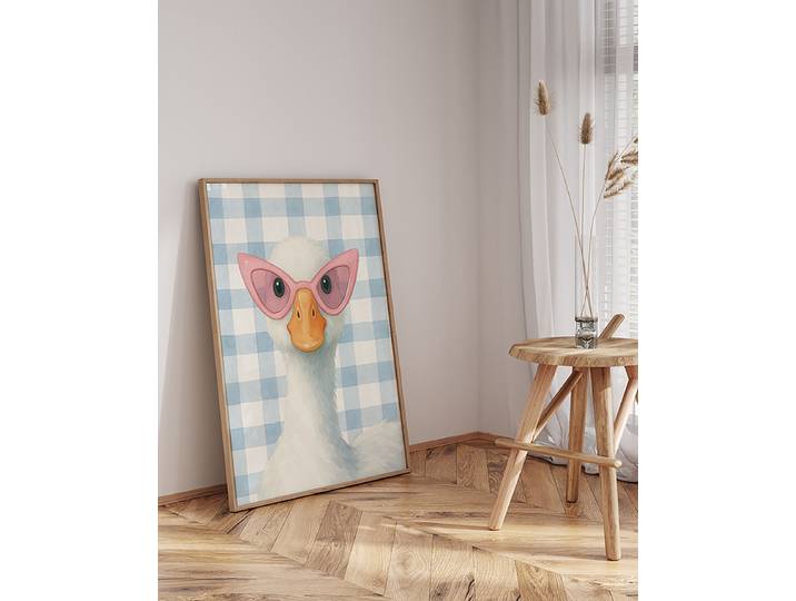 Impression artistique Glam Goose Revêtement : verre acrylique Structure : hêtre laqué Multicolore 63 x 83cm