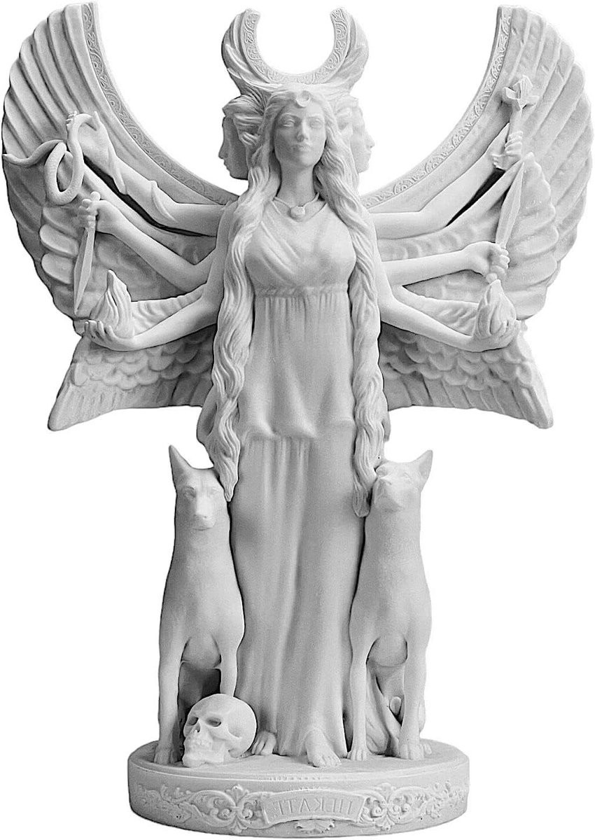 Griekse Godin Beeld - Mytische Figuur - Wit - Hoogte: 25 cm