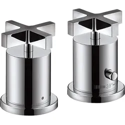 hansgrohe AXOR Citterio 2-Loch Wannenrandthermostat mit Kreuzgriffen, 39480000, Farbe: Chrom