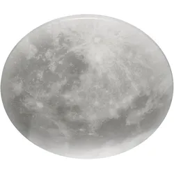 Deckenlampe Wohnzimmerleuchte Deckenleuchte Esszimmerlampe Schlafzimmerleuchte, Acryl weiß, Mond-Optik dimmbar Fernbedienung, LED 22W 2460Lm 3000K warmweiß, H 40 cm