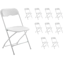 Oviala Business Rekkem HDPE-Klappstuhl für die Rezeption 45 x 45 x 89cm x10 Weiß
