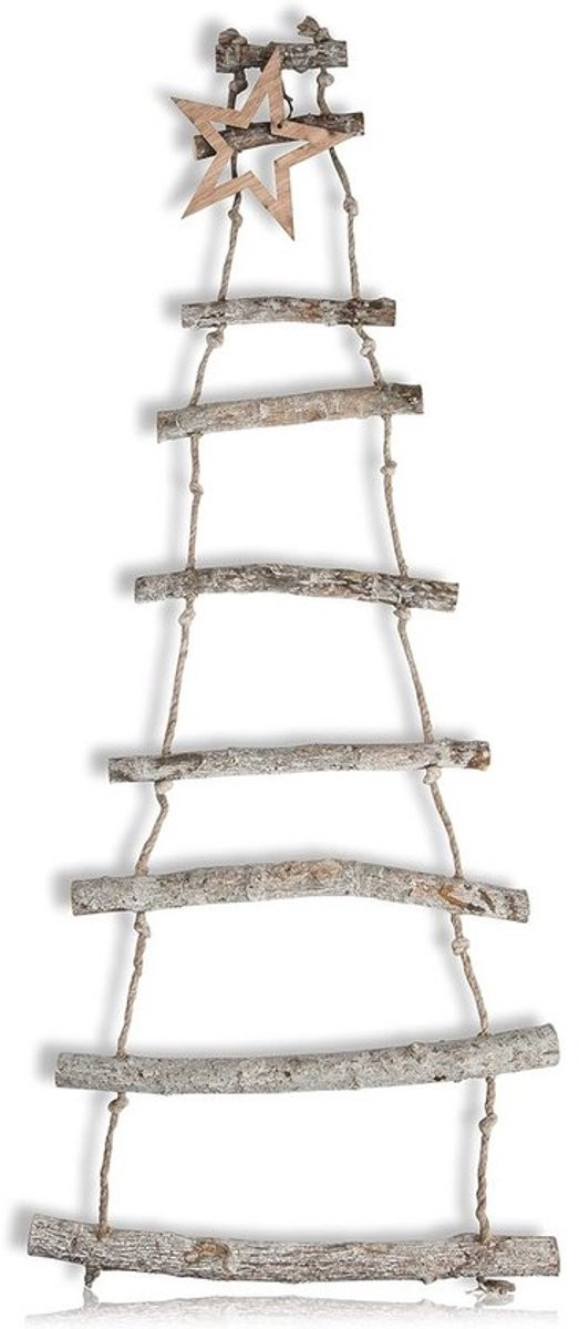 Decoratieve Houten Ladder met Ster - 110 cm Kerstdecoratie