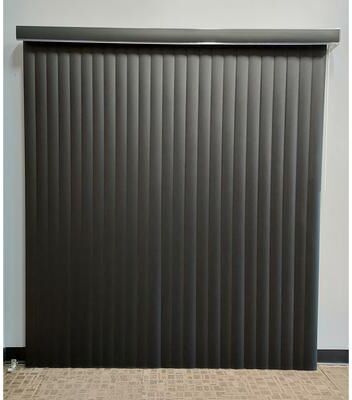BlindDen Black Frost Textured Vinyl Vertical Blind, CORDLESS