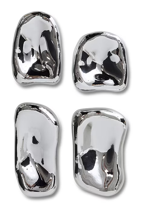 HKliving Wandobject Glass Set van 4 stuks - Chroom