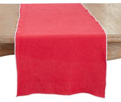 Saro Lifestyle Stonewashed Stitched Edge Table Runner