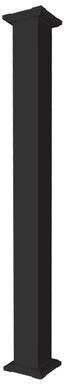 Superior Aluminum Square Smooth Column 6 Inch x 8 Foot - Black - Standard Cap/Base