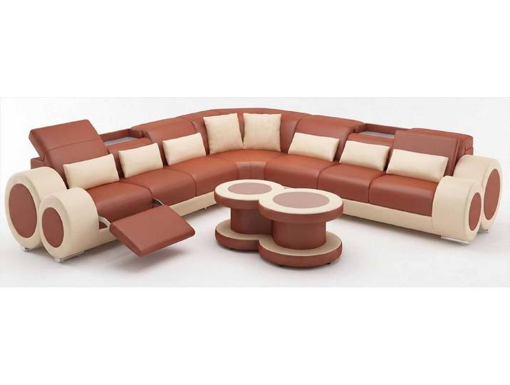 JVmoebel Ecksofa Braunes Ecksofa L Form Wohnzimmer Couchtisch Modern Design Luxus Set, 2 Teile, Special features