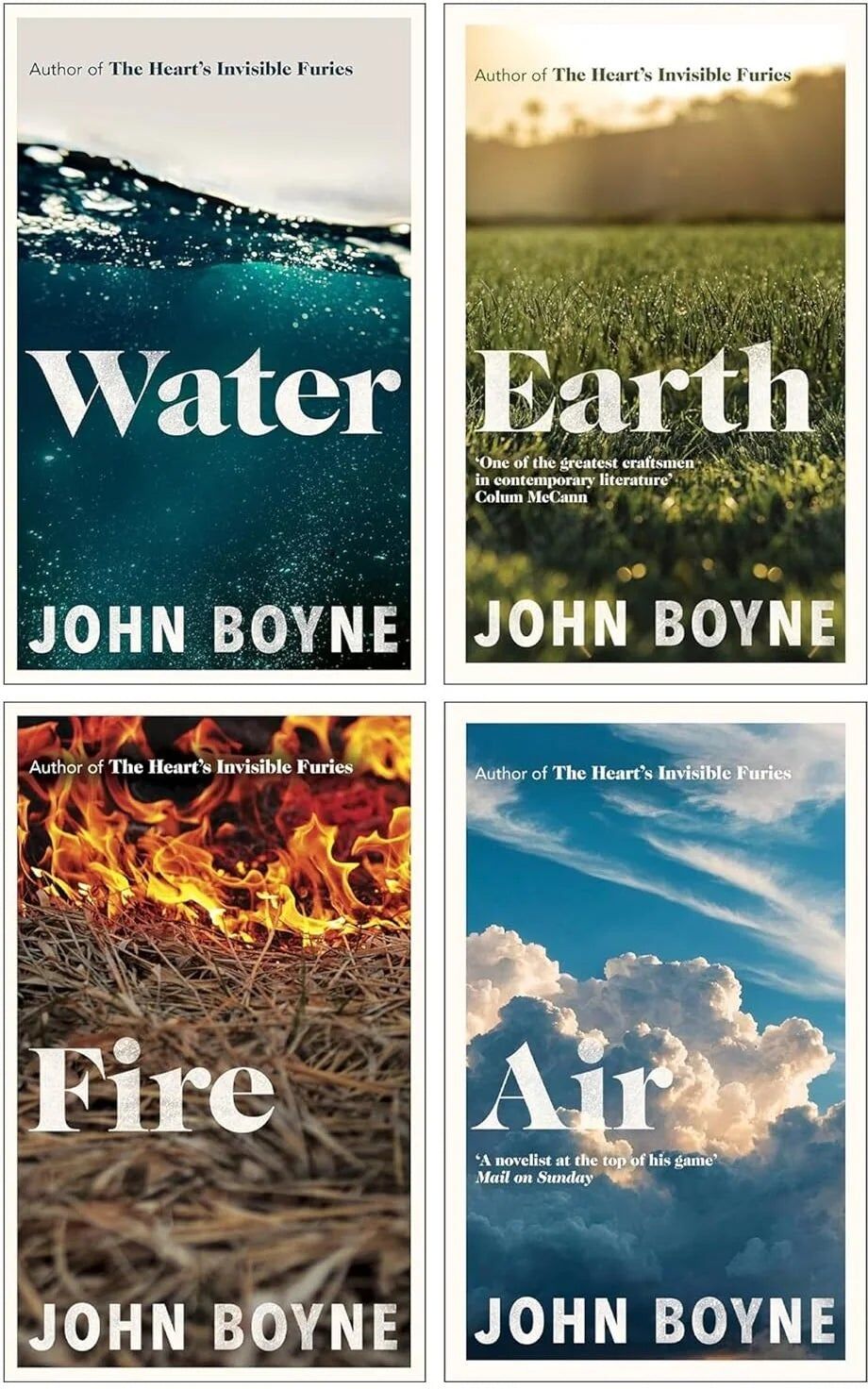 Doubleday (Transworld / Penguin Random House) John Boyne Water, Earth, Fire and Air 4 Books Collection Set - Hardback Literary Fiction - Complete Novella Quartet