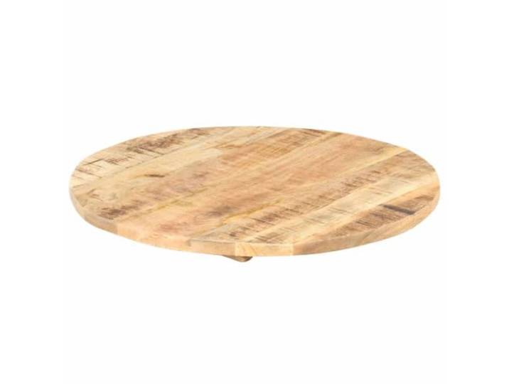 KLGBNCVE Tischplatte Massivholz Mango Rund 60 cm 25-27 mm Rustikaler Industriestil, Robustes Tropenholz, Für Esszimmer Und Gastronomie, Einfache Reinigung