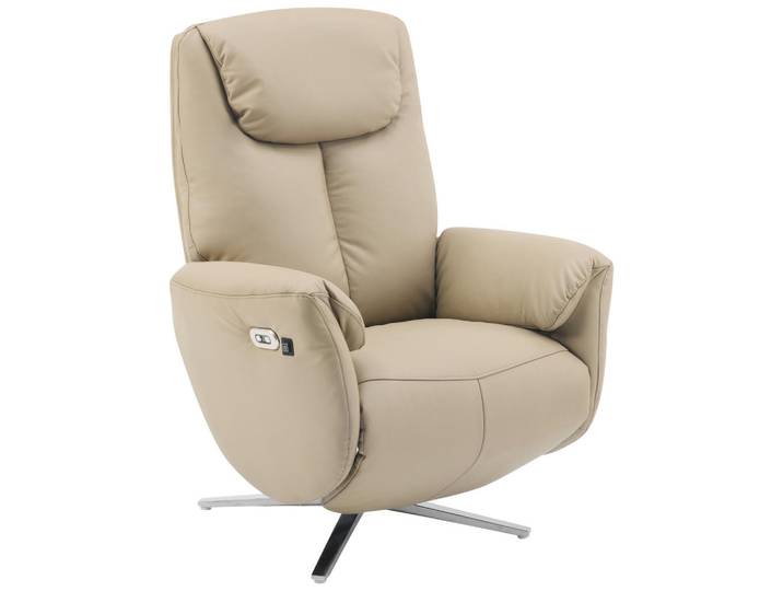 Livetastic Massagesessel, Taupe, Metall, Echtleder, Rindleder, 79x110x85 cm, Relaxfunktion, Massagefunktion, Wohnzimmer, Sessel, Massagesessel