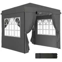Pavillon 2,5x2,5m, wasserabweisend Stabil Winterfest Pop-up Faltpavillon Garten