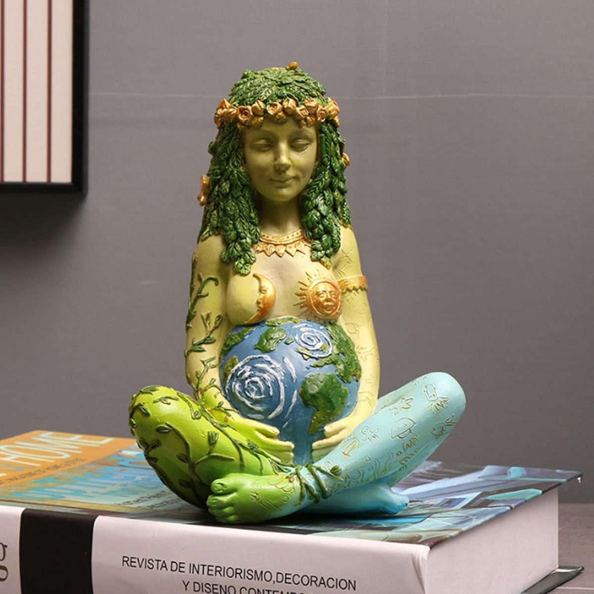 Moeder Aarde Standbeeld - 18 cm Kunstfiguur voor Huis en Tuin