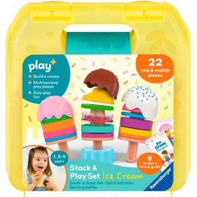 Steckspielzeug RAVENSBURGER "Play+ Steck- und Spiel-Set: Mix dein Eis", bunt, Steckspielzeug, Baby