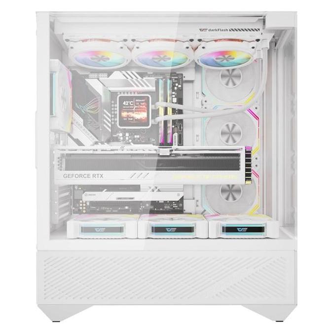 Darkflash Tech Darkflash DY460 computer case (White) + 4 ARGB fans (ATX, mATX) (DY460 WHITE + 4 FANS)