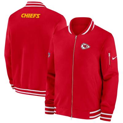 Bomberjacke NIKE "Nike Jacke Kansas City Chiefs Nike Coach Bomber", Damen, Gr. M, rot, Popeline;Jersey, 100% Polyester, Jacken Bomberjacke