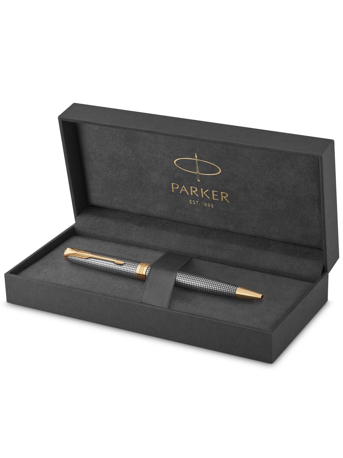 Parker Sonnet Kugelschreiber | Chiselled Silver | Mittlere Spitze | schwarze Tinte | Geschenkbox