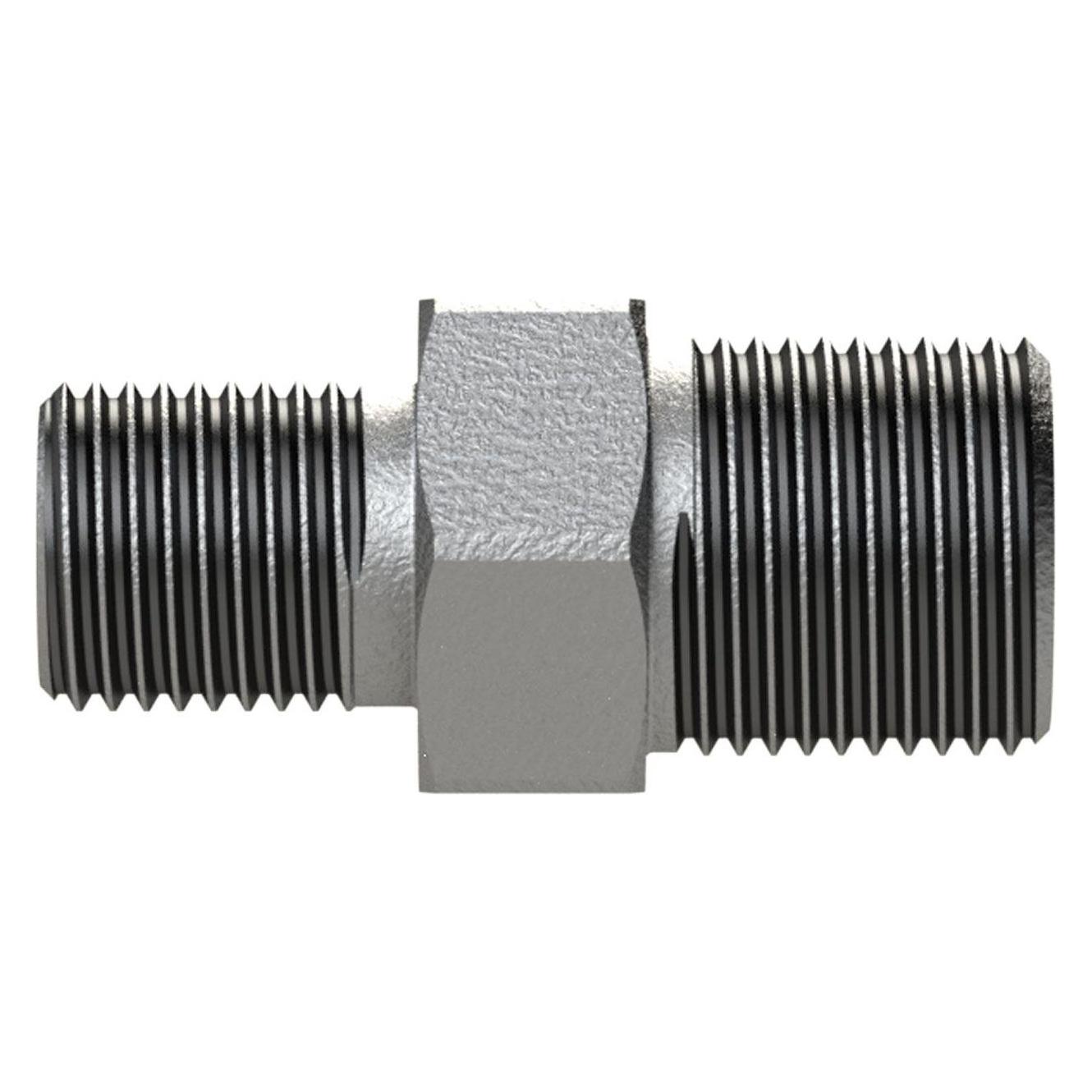 Riegler Doppelgewindenippel 245 AG/AG, R 3, R 2 1/2, schwarzer Temperguss (TFD 245-30212)
