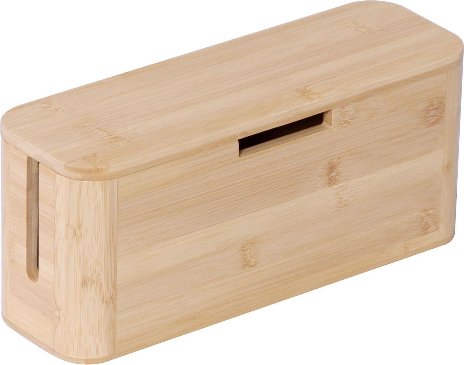 Northix Bamboe kabeldoos met magnetisch deksel