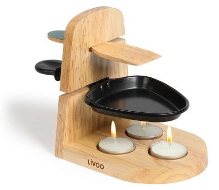 LIVOO Raclette Set voor 1 persoon met houten spatel