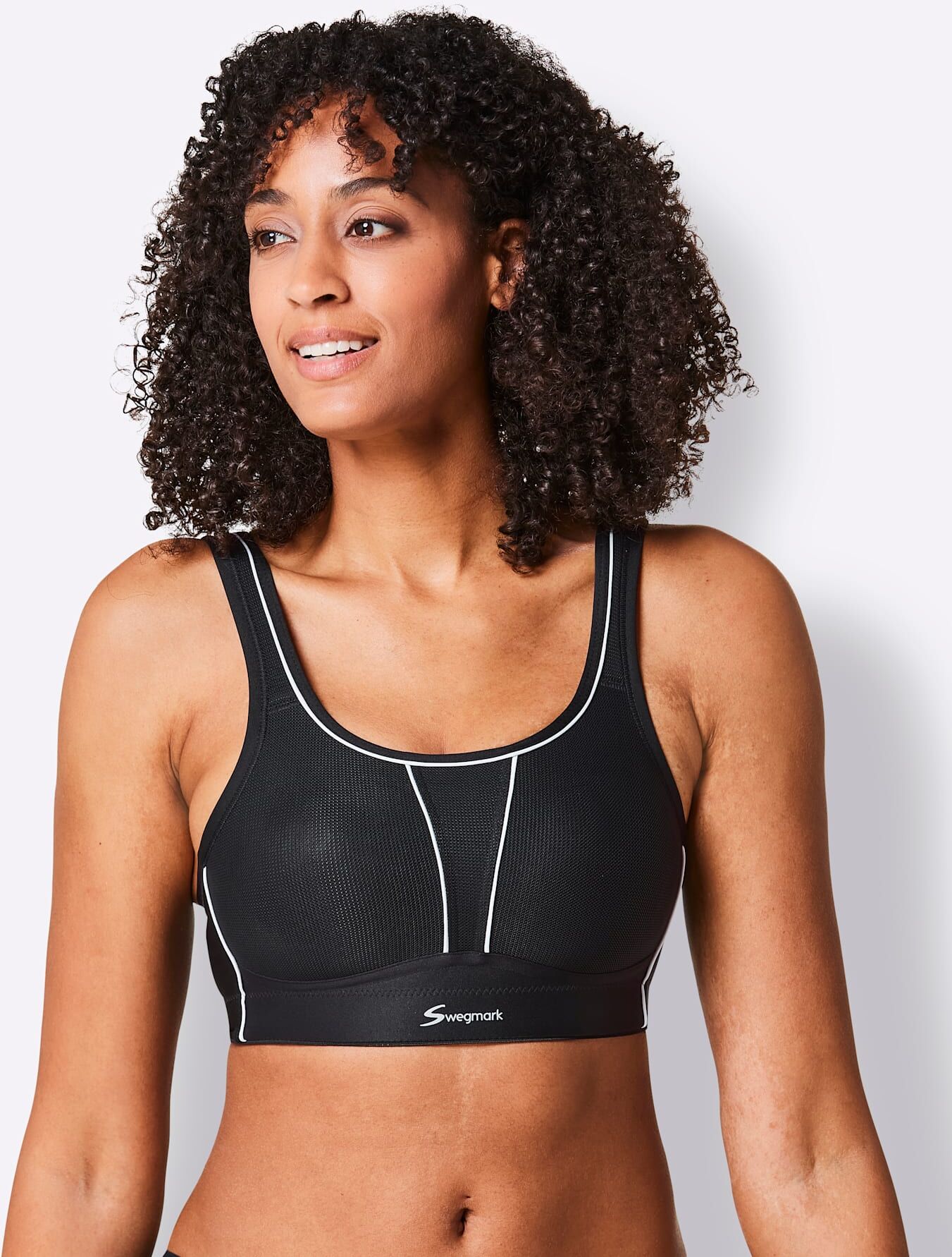 Sport-BH SWEGMARK OF SWEDEN, Damen, Gr. 75, Cup E, schwarz, 55% Polyamid, 35% Polyester, 10% Elasthan, BHs Sport-BH schwarz 75, Cup E