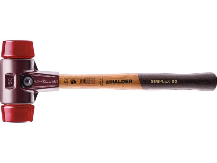 Maillet HALDER SIMPLEX Plastique avec boîtier en fonte malléable et manche en bois - D=30 mm - 3006.030