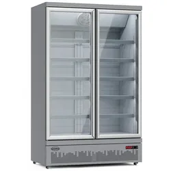CombiSteel Gastro Flaschenkühlschrank Kühlschrank Gewerbekühlschrank 1000 L 1253x710x1997mm 2 Glastüren