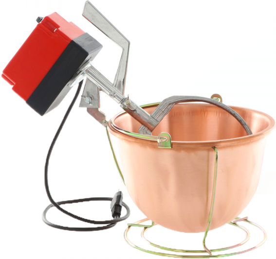 Chaudron électrique en cuivre lisse pour polenta NuovaFac Cuoca Automatica base ronde 4L - 24W