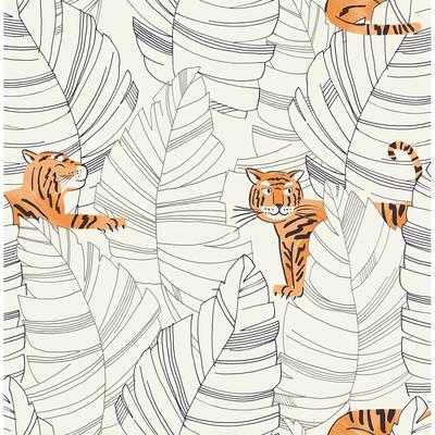 Seabrook Designs Day Dreamers Hiding Tigers Unpasted Wallpaper