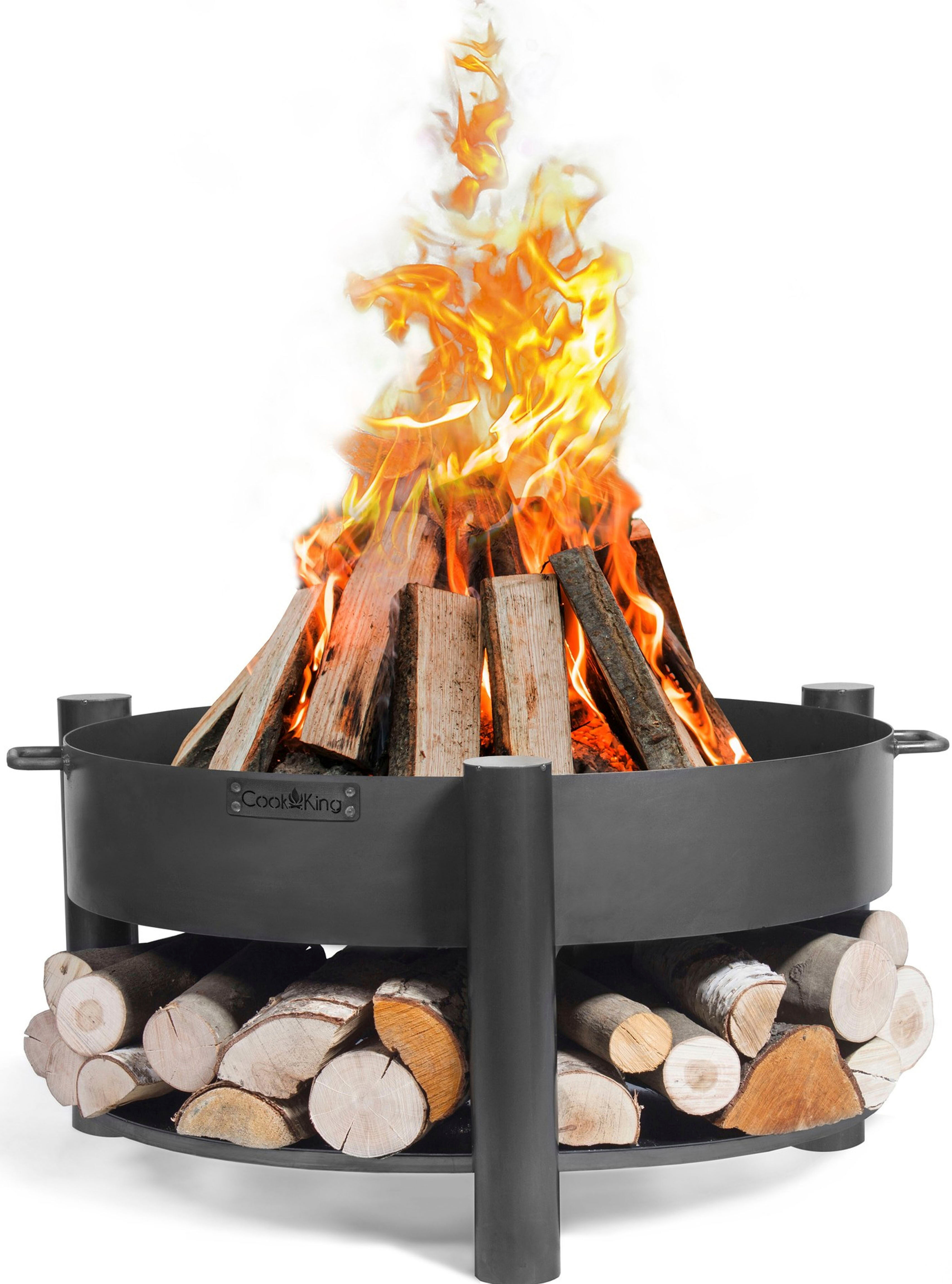Feuerschale COOKKING "Montana", schwarz, H:45cm Ø:88cm, Stahl, Feuerkörbe, 88x45 cm