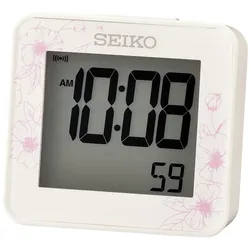 Seiko QHL097W Digitalwecker mit Stoppuhr Quarz Weiß