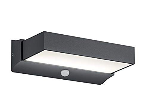 Trio Leuchten Cuando LED Wandlamp met Bewegingssensor, Aluminium, Grijs/Zwart, Up & Down Lichteffect