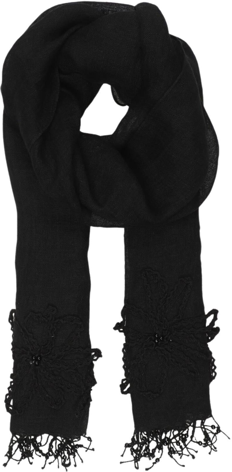 Shirin Sehan Damen Schal oder Tuch, Schwarz, Leinen - Second Hand