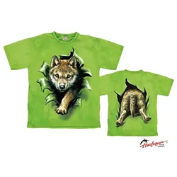 Harlequin Wolf Pup Rip Through Kinder T-Shirt