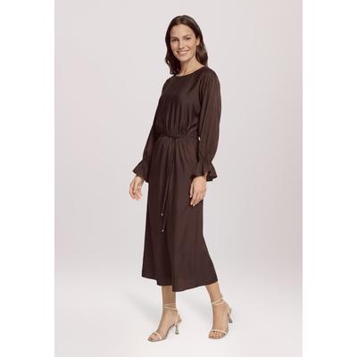 Cocktailkleid VERA MONT "Damen mit U-Boot-Ausschnitt", Damen, Gr. 38, Normalgrößen, Satin, braun (rostbraun), Satin, Obermaterial: 100% Polyester, Basic schmal lang, U-Boot-Ausschnitt, Kleider