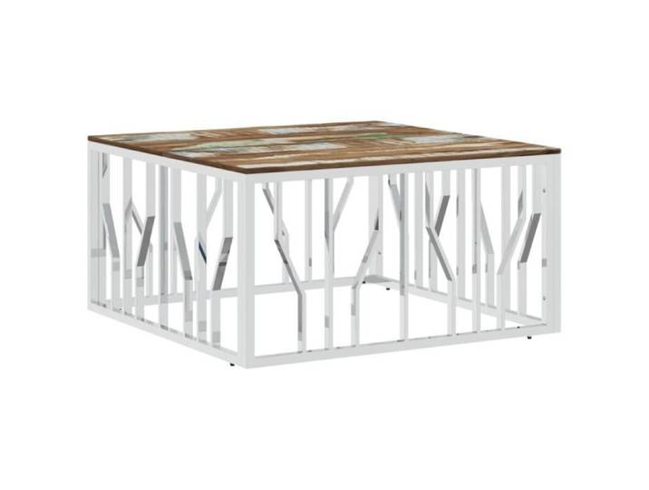 Table basse - DILWE - Dilwe7020563980772 - Acier inoxydable - Bois massif récupéré - Design contemporain