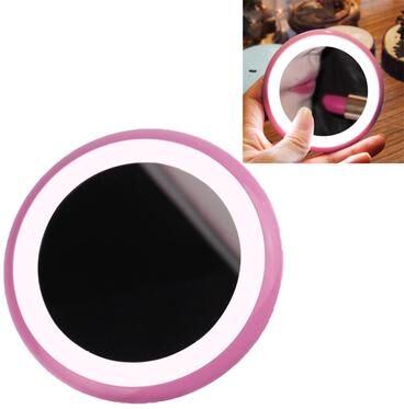 Inspired Deals Portable LED Makeup Mirror Rechargeable Donut Vanity Mirror With LED Desk Lamp And Night Light pink