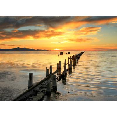 Fototapete PAPERMOON "Great Salt Lake Sunset", bunt, B:5m L:2,8m, Vlies, Tapeten